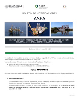 Boletín De Notificaciones Asea