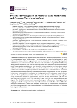 Systemic Investigation of Promoter-Wide Methylome and Genome Variations in Gout