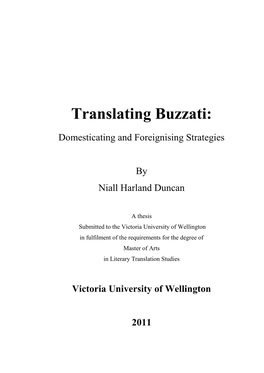 Translating Buzzati