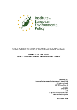 Impacts of Climate Change on European Islands