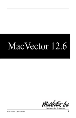 Macvector 12.6 User Guide2.Pdf