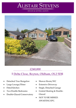 £240,000 5 Delta Close, Royton, Oldham, OL2