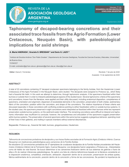 Taphonomy of Decapod-Bearing Concretions and Their Associated