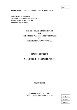 Final Report Volume I Main Report