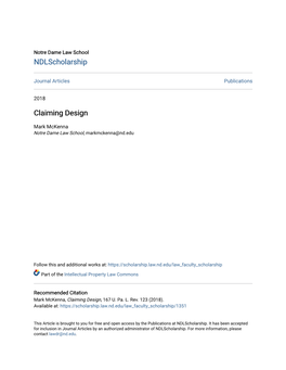 Claiming Design