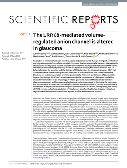 Regulated Anion Channel Is Altered in Glaucoma