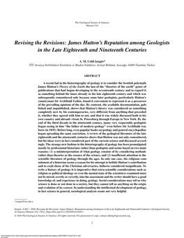 James Hutton's Reputation Among Geologists in the Late Eighteenth and Nineteenth Centuries