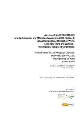Agreement No. CE 30/2009 (GE) Landslip Prevention and Mitigation