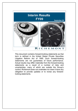 Interim Results Presentation