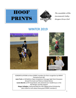 HOOF PRINTS the Newsletter of the Sacramento Valley