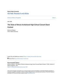 The State of Illinois Invitational High School Concert Band Contest