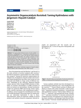 Asymmetric Organocatalysis Revisited: Taming Hydrindanes with Jørgensen–Hayashi Catalyst