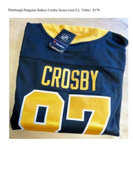 Pittsburgh Penguins Sidney Crosby Jersey (Size L); Value: $170