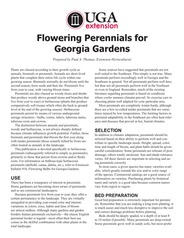 Flowering Perennials for Georgia Gardens