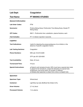 Pt Mixing Studies