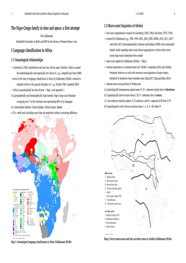 The Niger-Congo Family in Time and Space: a First Attempt 1 Language