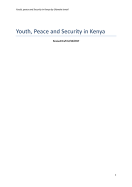 Youth, Peace and Security in Kenya by Olawale Ismail