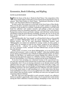 Economics, Book Collecting, and Kipling