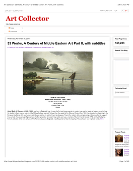 Art Collector: 53 Works, a Century of Middle Eastern Art Part II, with Subtitles 7/4/17, 1:37 PM