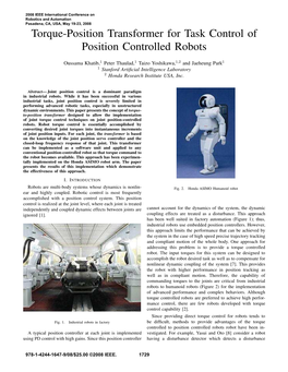 Torque-Position Transformer for Task Control of Position Controlled Robots