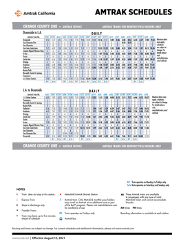 Amtrak Schedules