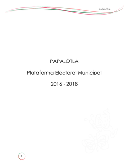 PAPALOTLA Plataforma Electoral Municipal 2016