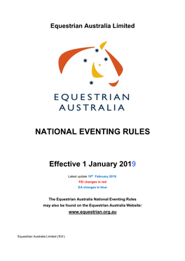 National Eventing Rules