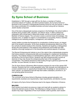 Sy Syms School of Business