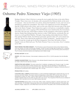 Osborne Pedro Ximenez Viejo (1905)