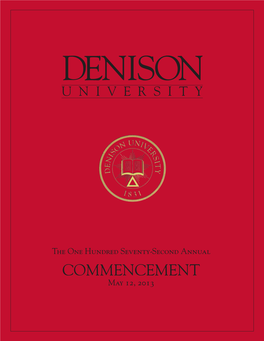 2013 Commencement Program