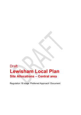 Lewisham Local Plan Site Allocations – Central Area