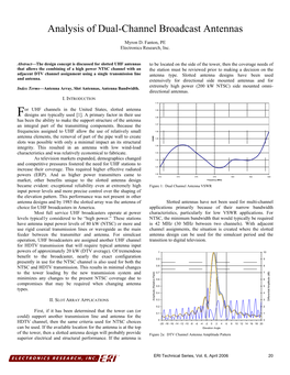 Analysis of Dual-Channel Broadcast Antennas