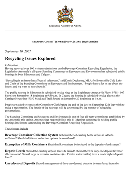 Recycling Issues Explored