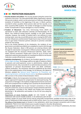 Protection Cluster Factsheet – March 2021