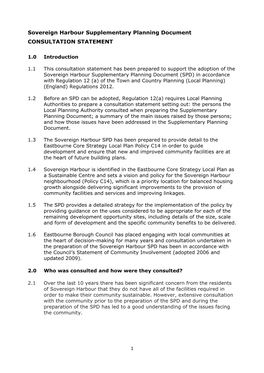 Sovereign Harbour Supplementary Planning Document CONSULTATION STATEMENT