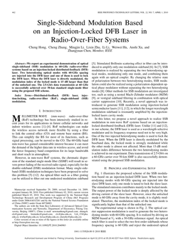 Single-Sideband Modulation Based on an Injection-Locked DFB Laser