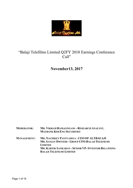 Earnings Call Transcript