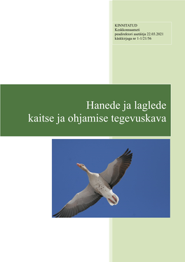 Hanede Ja Laglede Kaitse Ja Ohjamise Tegevuskava 2021-2025