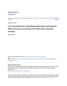 Examining the Effect of Drug Law on the New York State Prison Industrial Complex