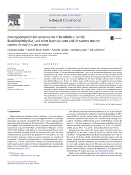 New Opportunities for Conservation of Handfishes