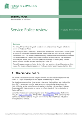 Service Police Review by Louisa Brooke-Holland