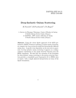 Deep-Inelastic Onium Scattering