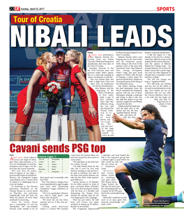 Cavani Sends PSG Top Nadal to F