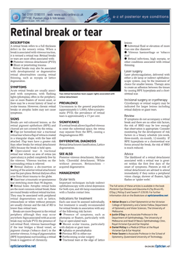 Retinal Break Or Tear