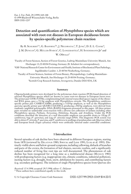 Detection and Quantification of Phytophthora Species Which Are