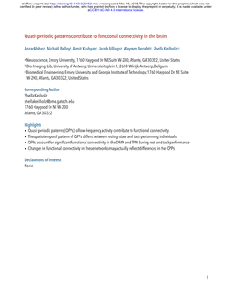 Quasi-Periodic Patterns Contribute to Functional Connectivity in the Brain
