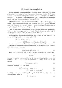 EE2 Maths: Stationary Points