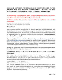 Guidance Note for the Provision of Information by States Parties for the Fourth Intercessional Meeting of the Working Group on Prevention on 8 to 10 September 2014