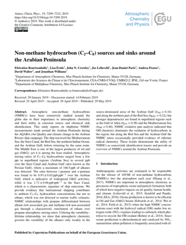 (C2–C8) Sources and Sinks Around the Arabian Peninsula