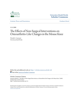 The Effects of Non-Surgical Interventions on Osteoarthritis-Like Changes in the Mouse Knee